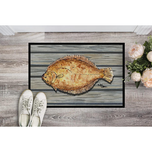 Rosecliff Heights MAT Fish Flounder Door Mat, Indoor Rug Or Outdoor